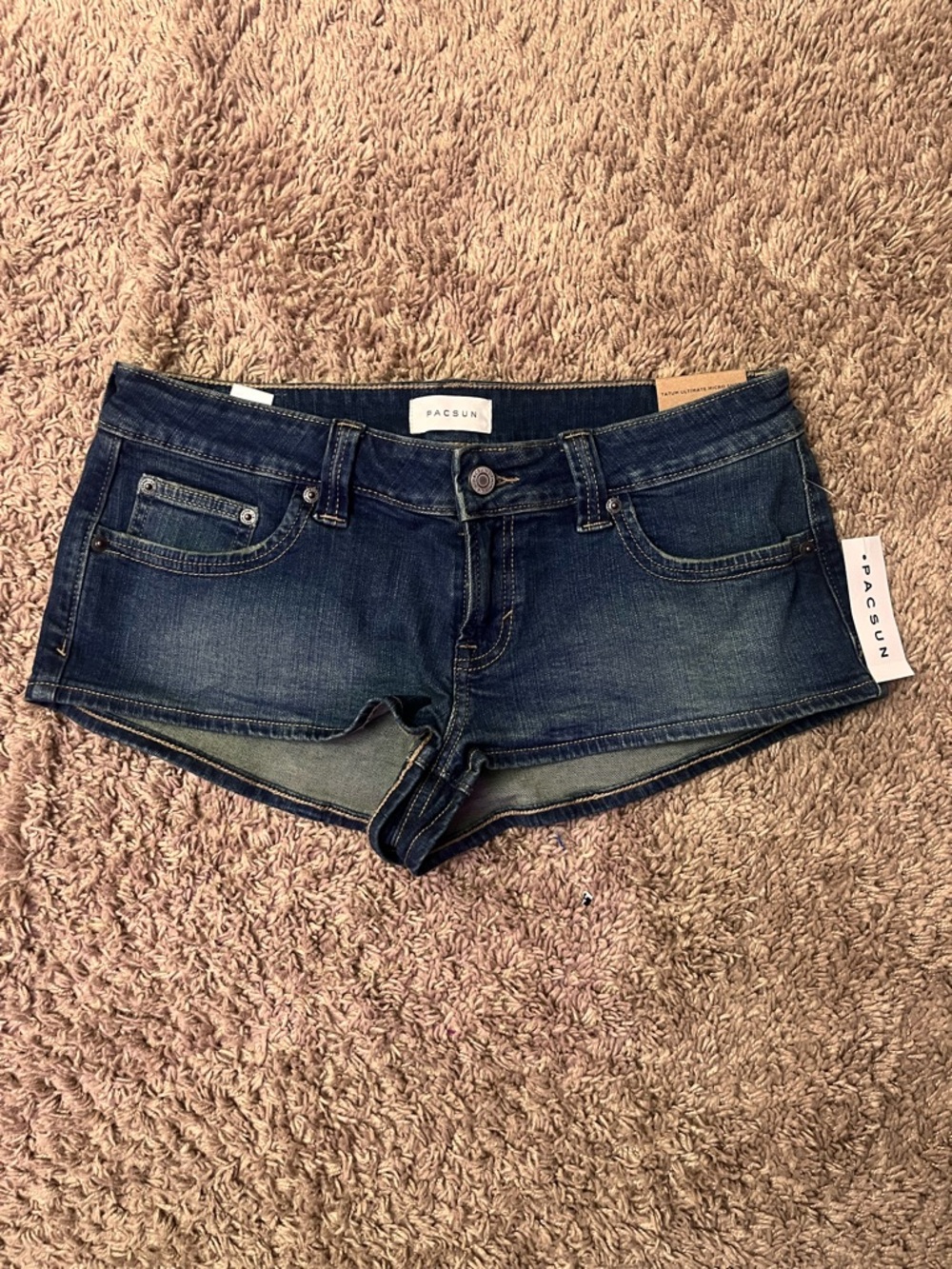 PacSun Dark Blue Denim Low-Rise Short Shorts